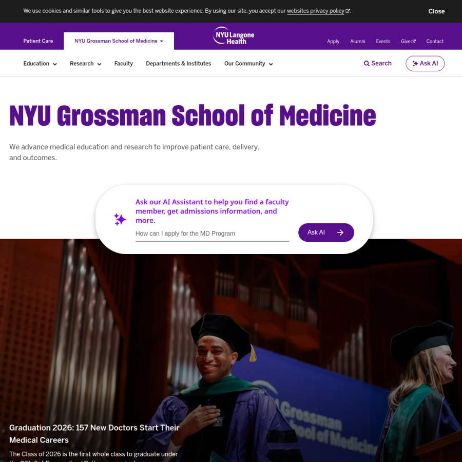 med.nyu.edu homepage screenshot