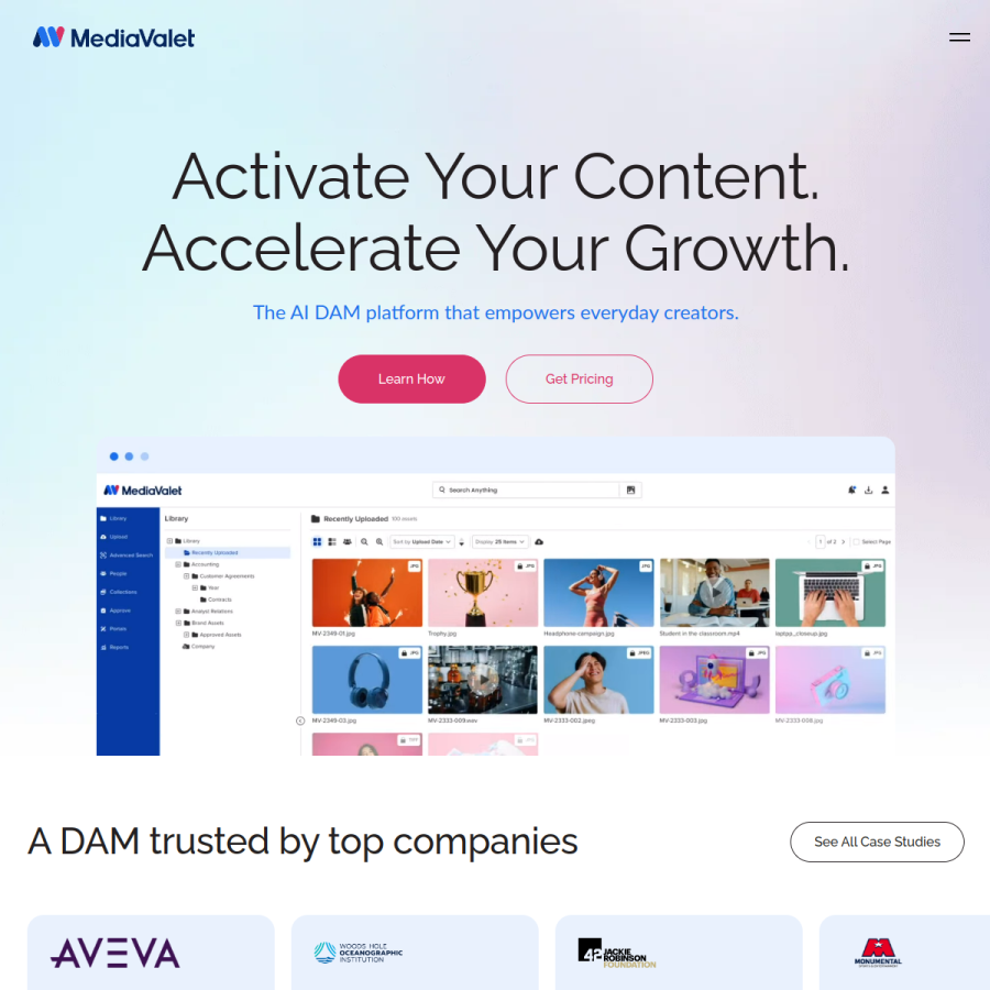 mediavalet.com homepage screenshot