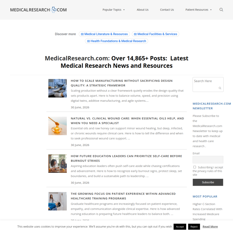 medicalresearch.com homepage screenshot