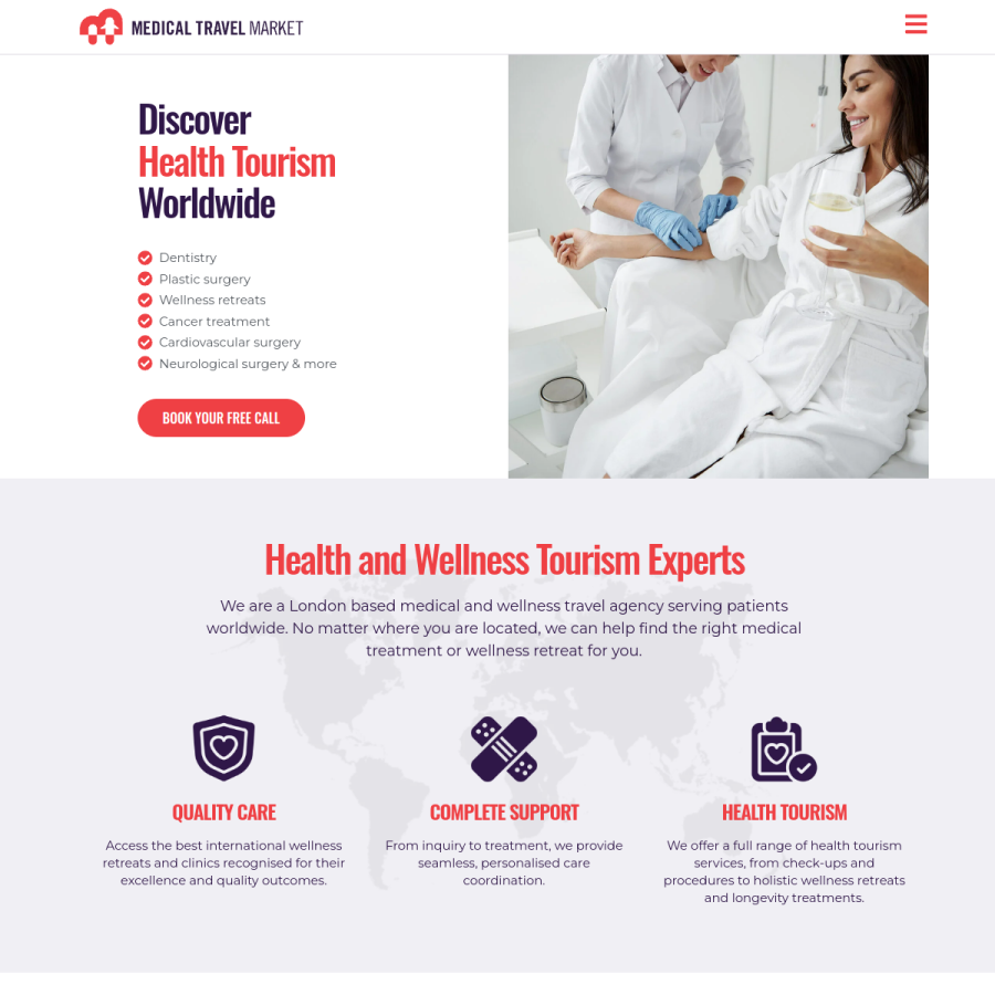 medicaltravelmarket.com homepage screenshot