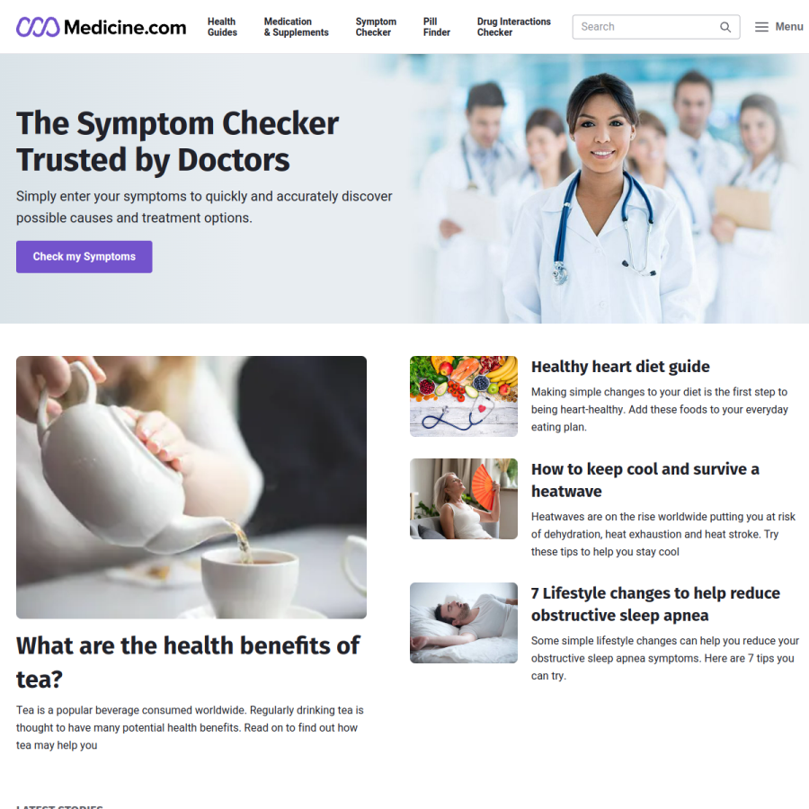 medicine.com homepage screenshot
