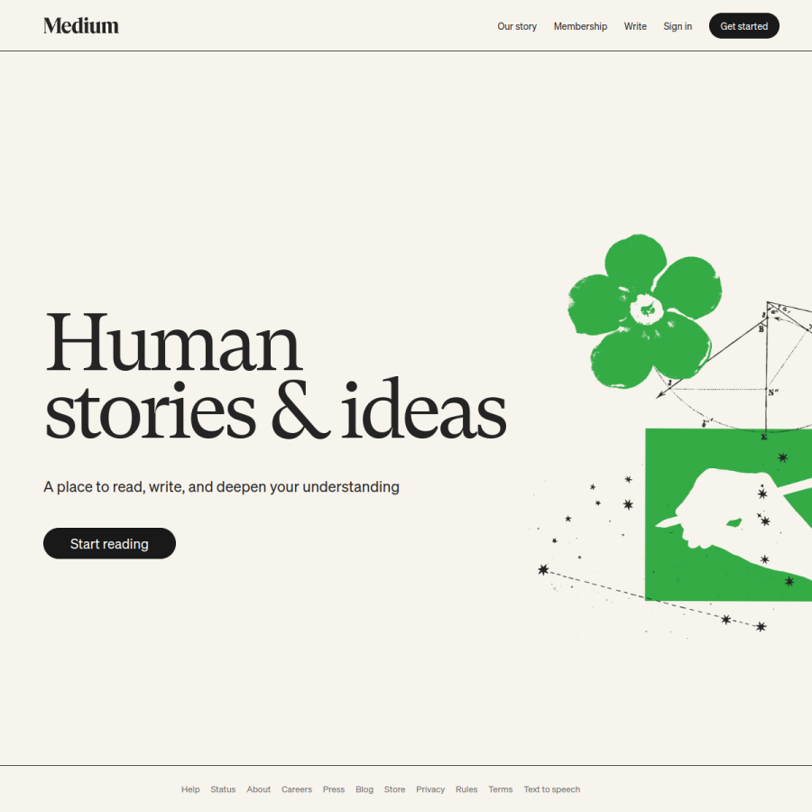 medium.com homepage screenshot
