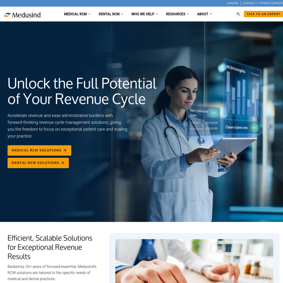 medusind.com homepage screenshot