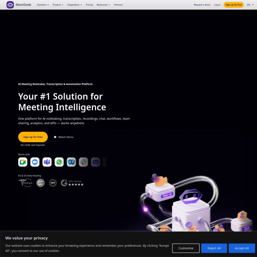 meetgeek.ai homepage screenshot