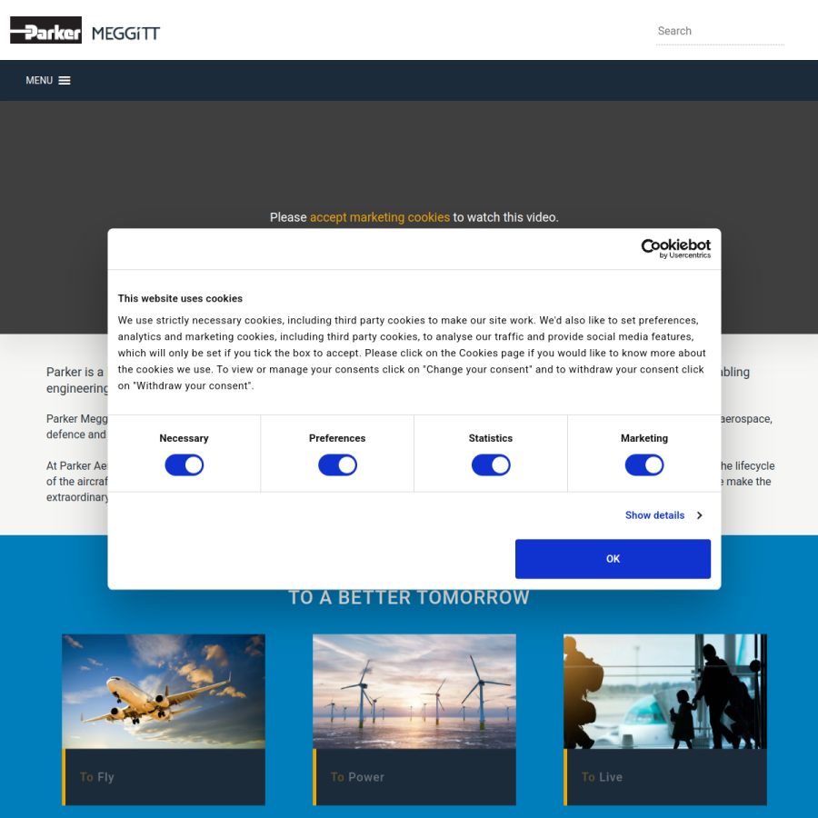 meggitt.com homepage screenshot