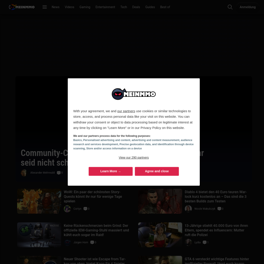 mein-mmo.de homepage screenshot