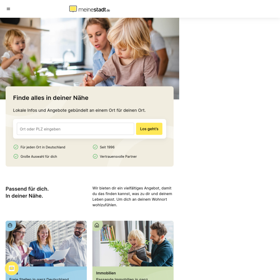 meinestadt.de homepage screenshot