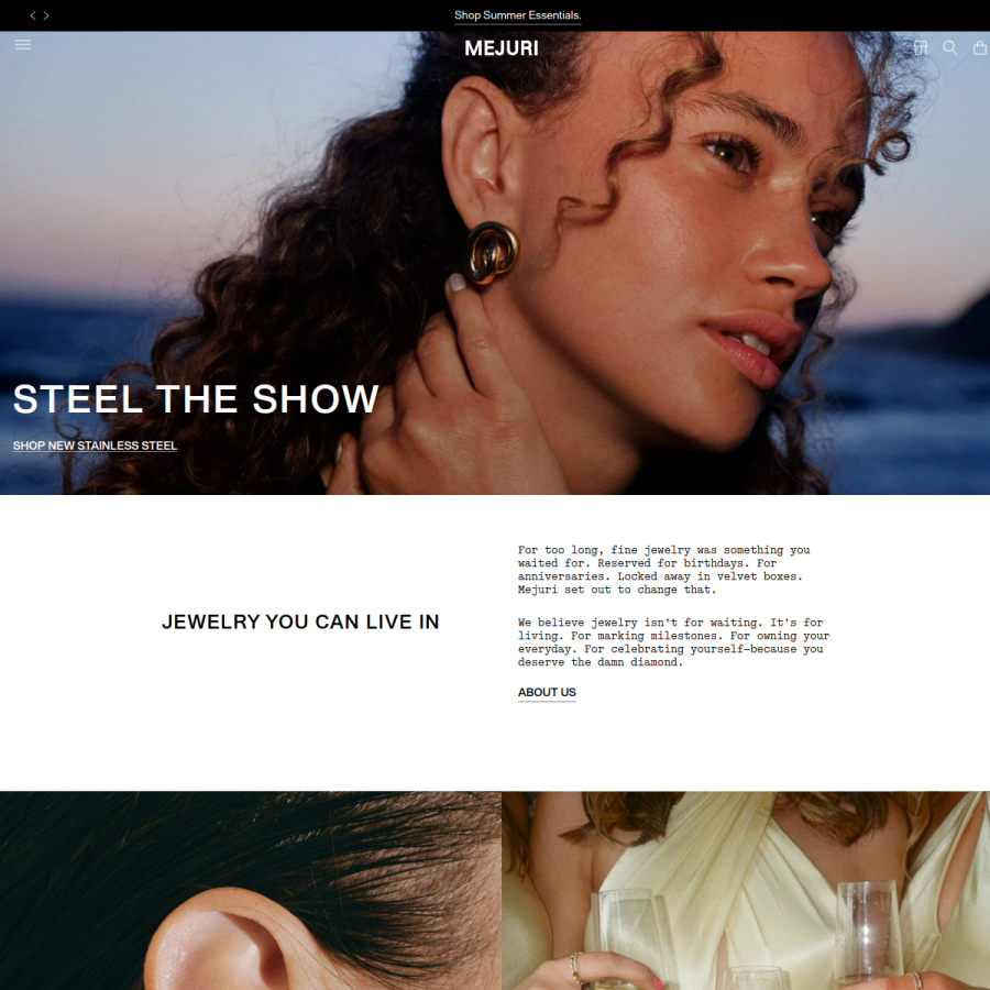 mejuri.com homepage screenshot