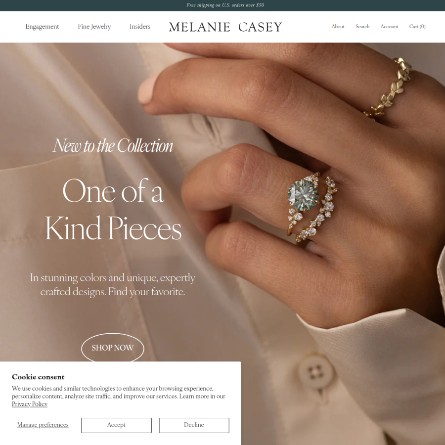 melaniecasey.com homepage screenshot