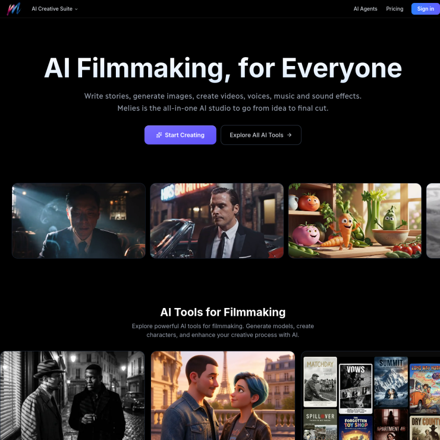 melies.co homepage screenshot