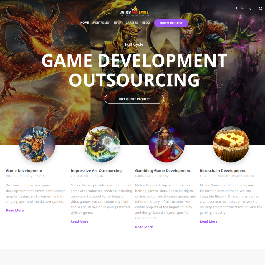 meliorgames.com homepage screenshot