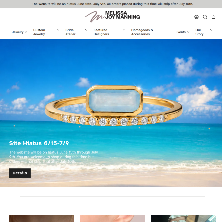 melissajoymanning.com homepage screenshot