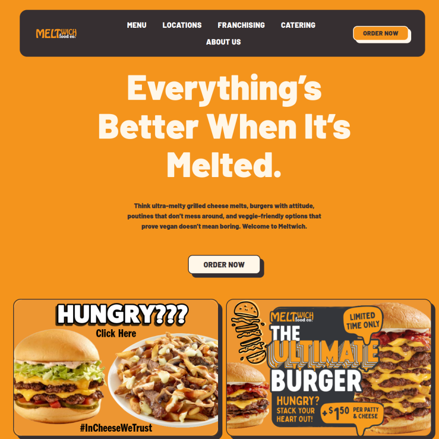 meltwich.com homepage screenshot