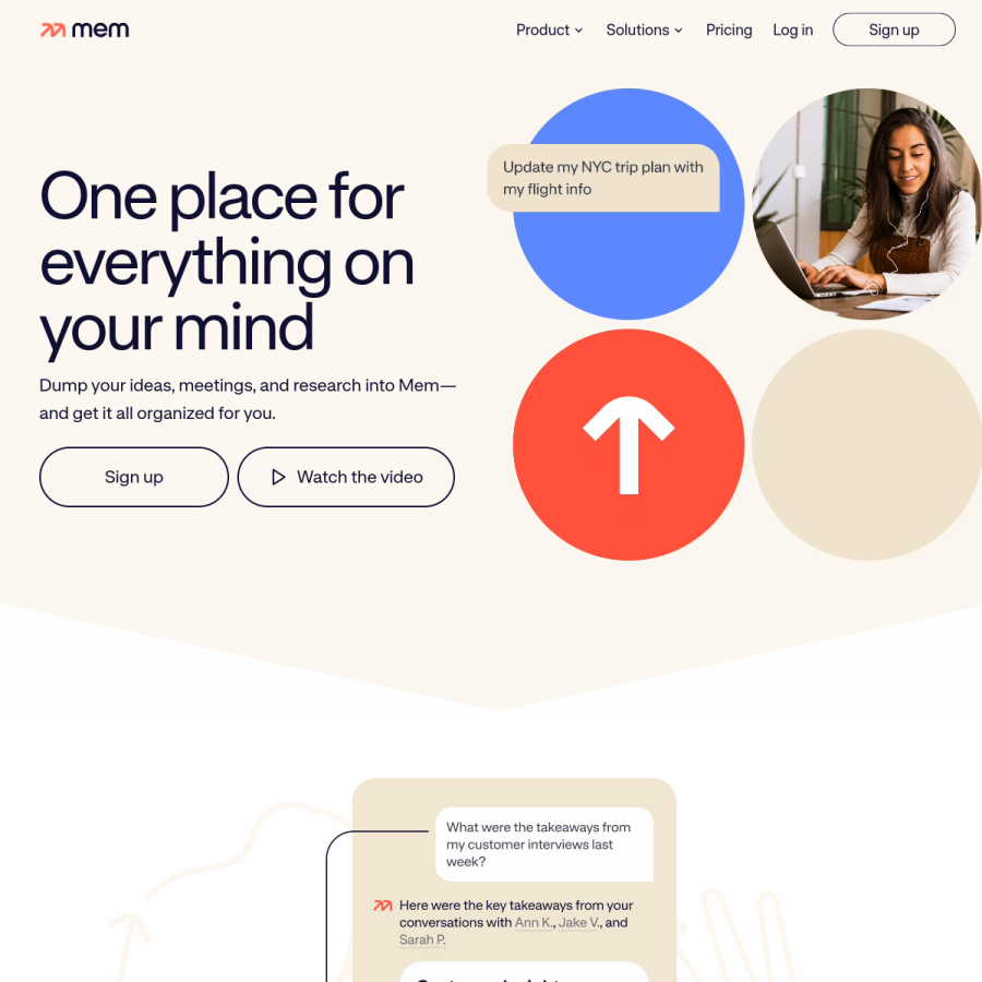 mem.ai homepage screenshot