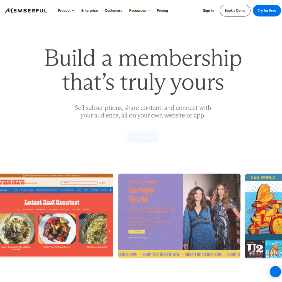 memberful.com homepage screenshot