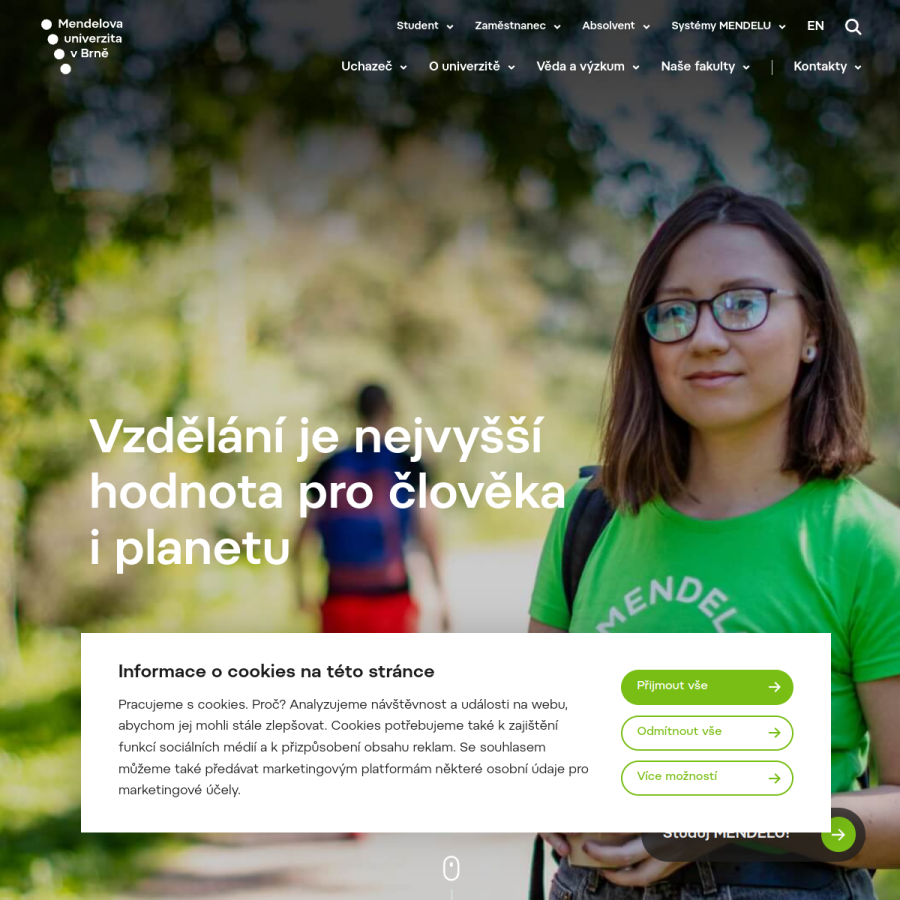 mendelu.cz homepage screenshot