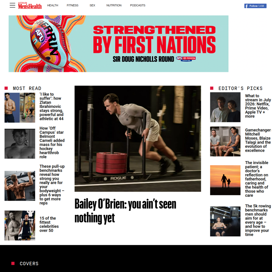 menshealth.com.au homepage screenshot