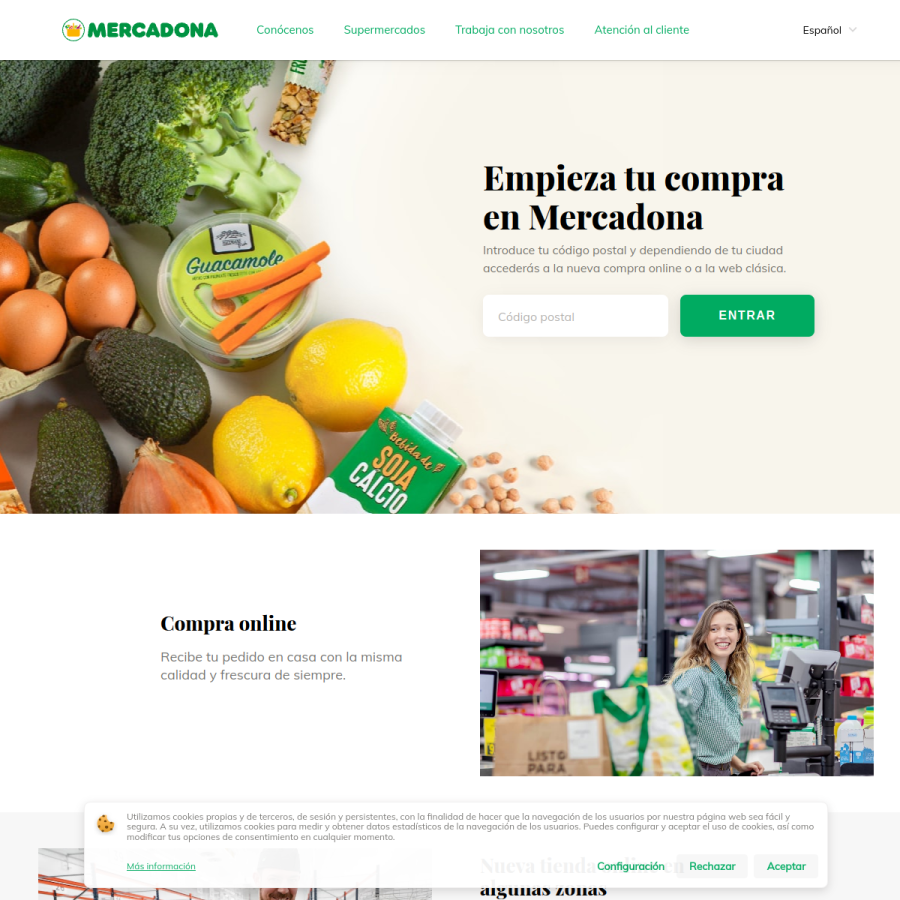 mercadona.es homepage screenshot