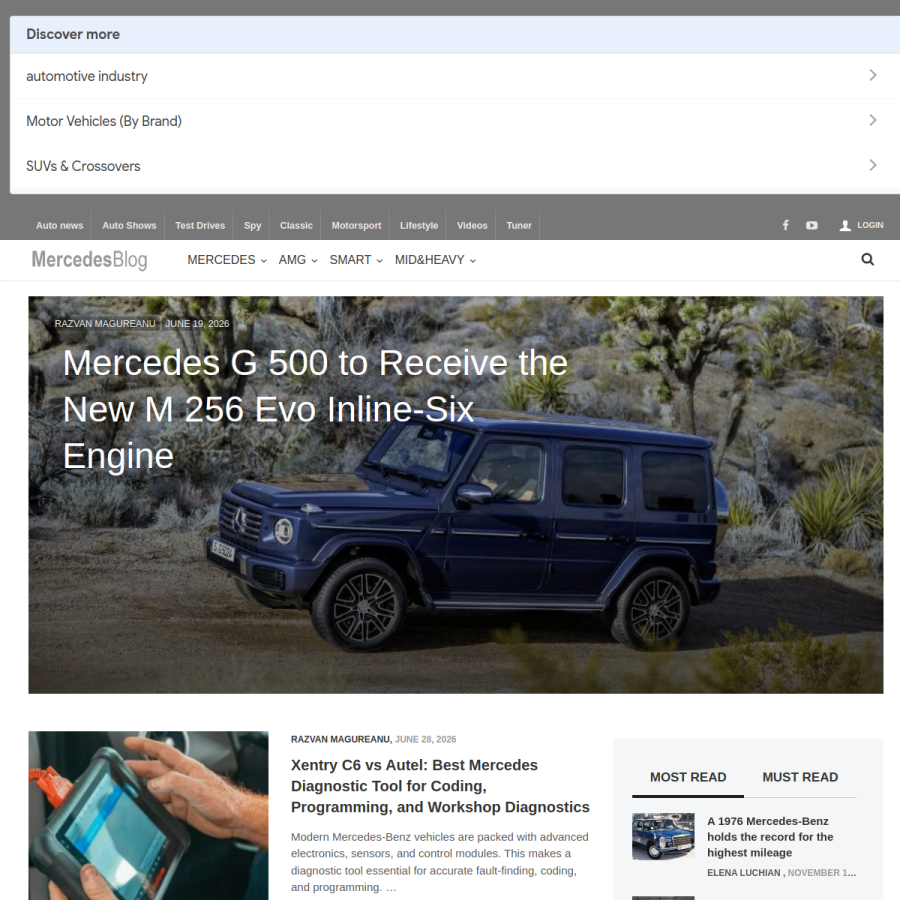 mercedesblog.com homepage screenshot