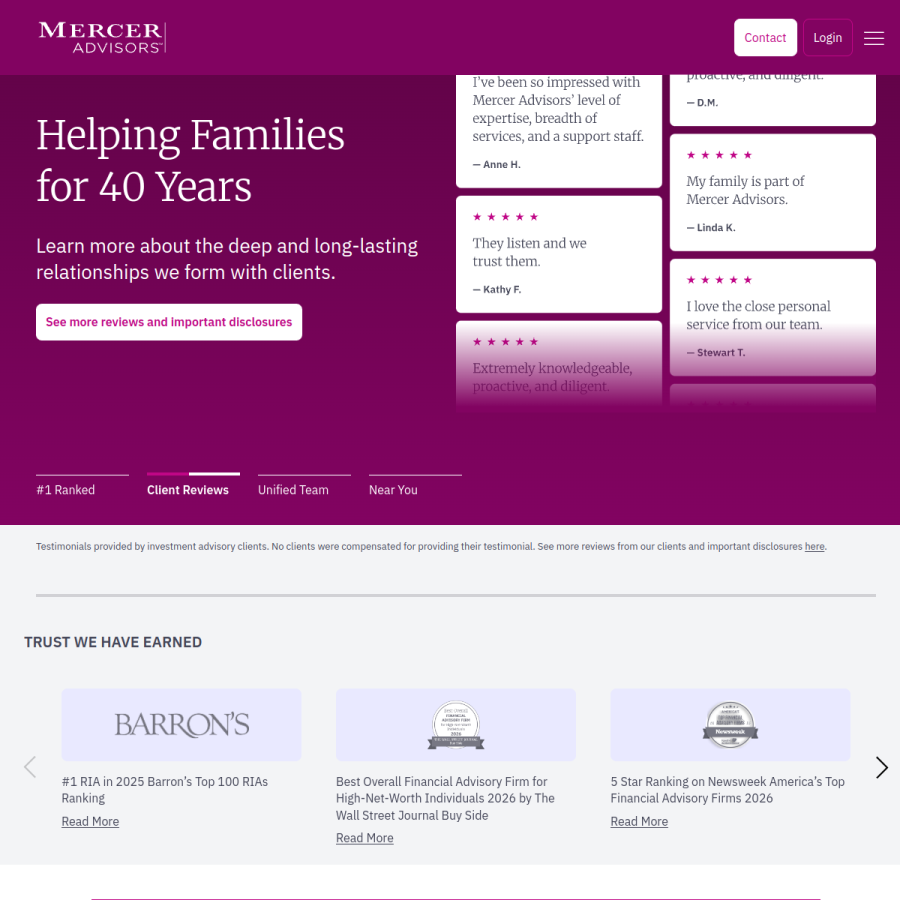 merceradvisors.com homepage screenshot