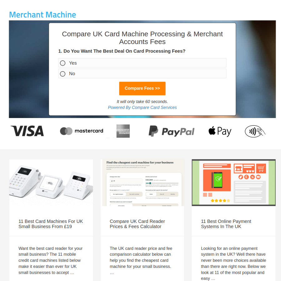 merchantmachine.co.uk homepage screenshot