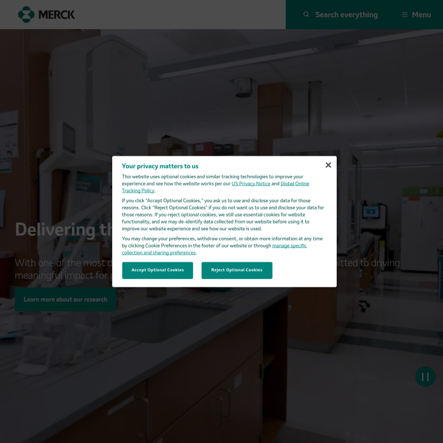 merck.com homepage screenshot