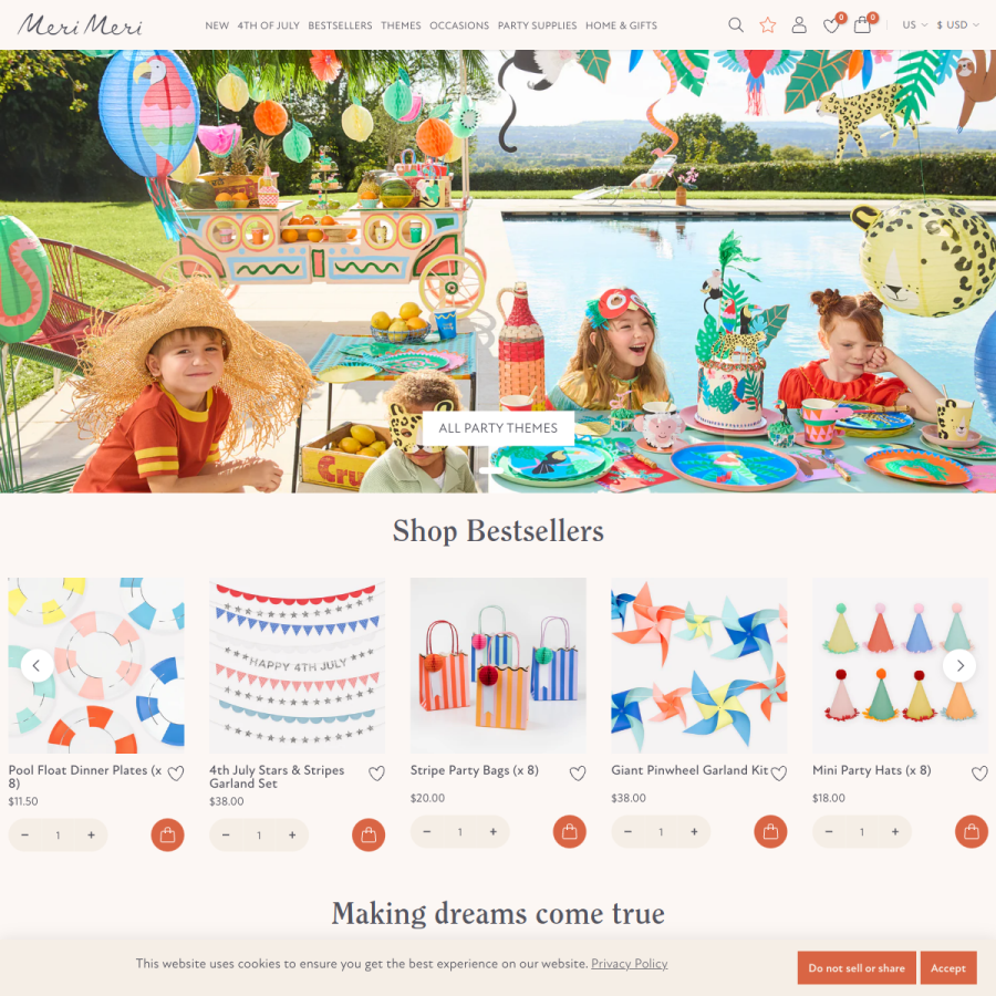 merimeri.com homepage screenshot