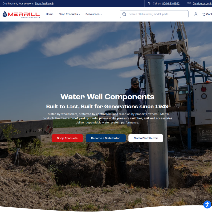 merrillmfg.com homepage screenshot