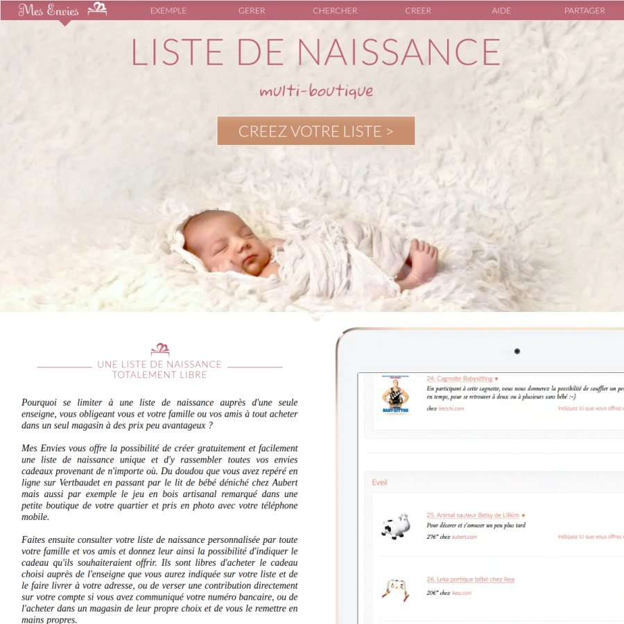 mesenvies.fr homepage screenshot