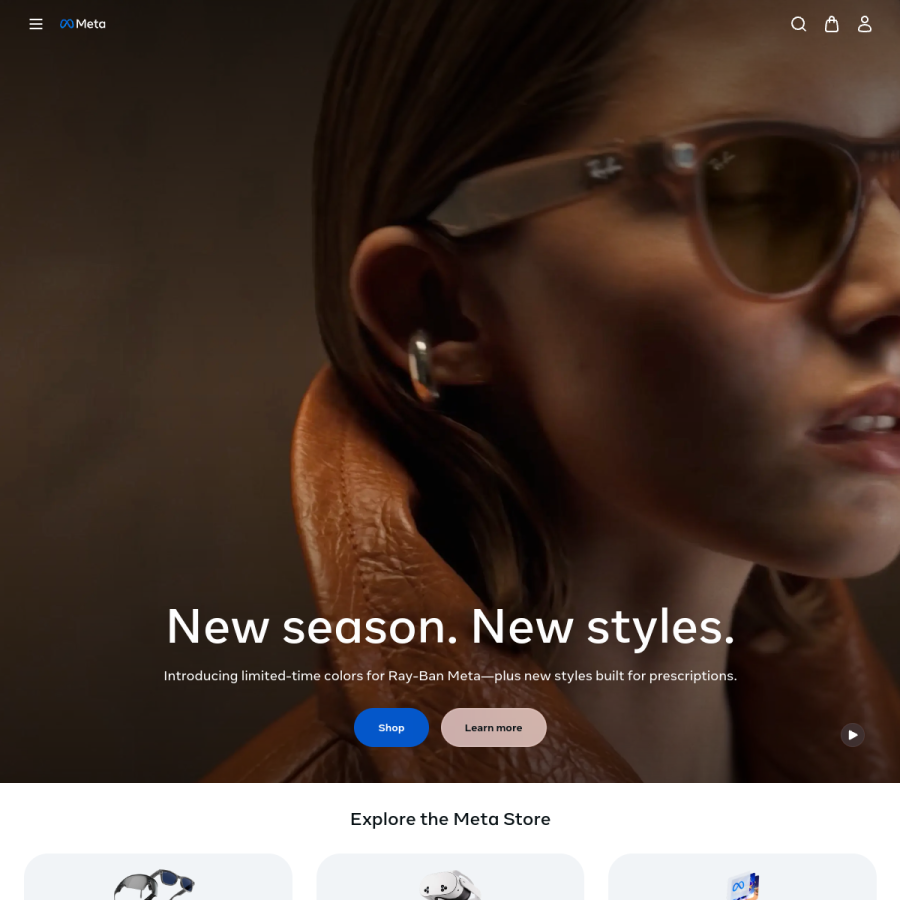 meta.com homepage screenshot