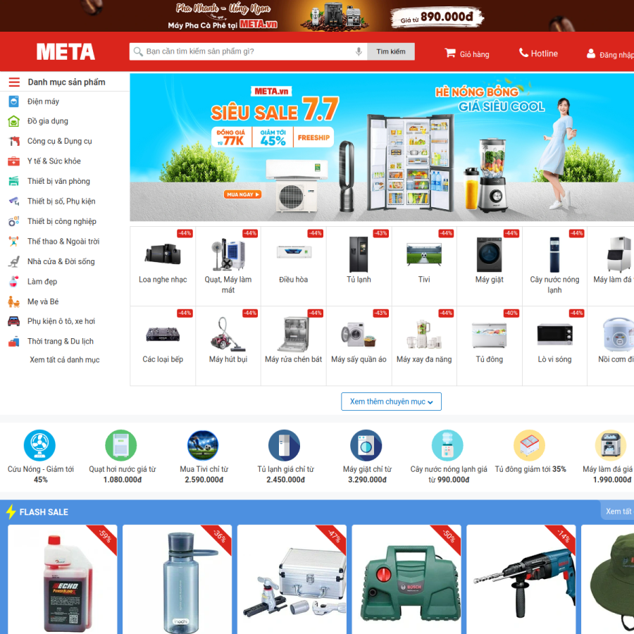 meta.vn homepage screenshot