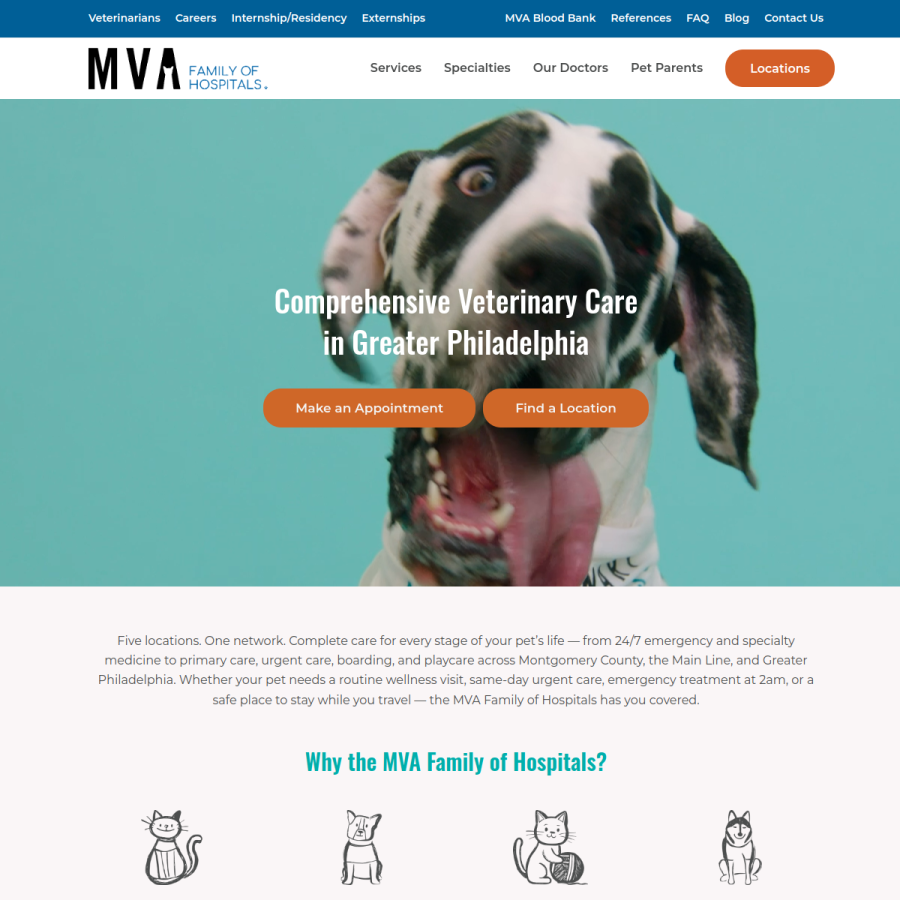 metro-vet.com homepage screenshot