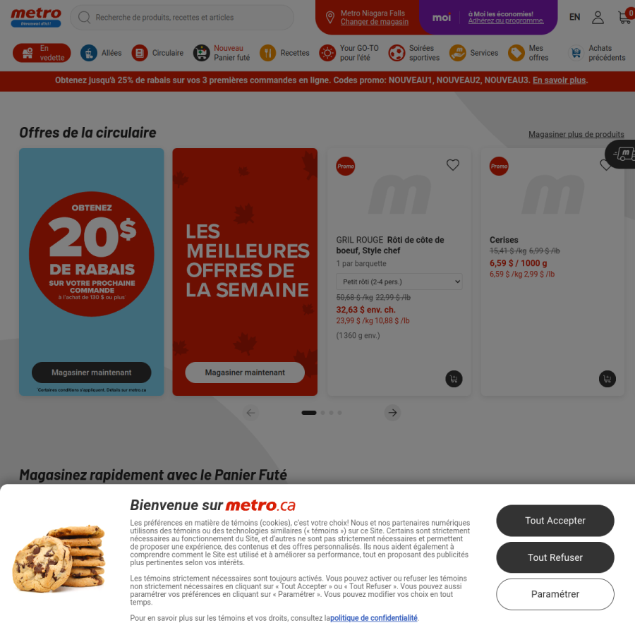 metro.ca homepage screenshot