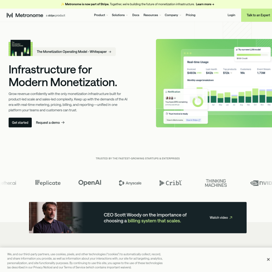 metronome.com homepage screenshot
