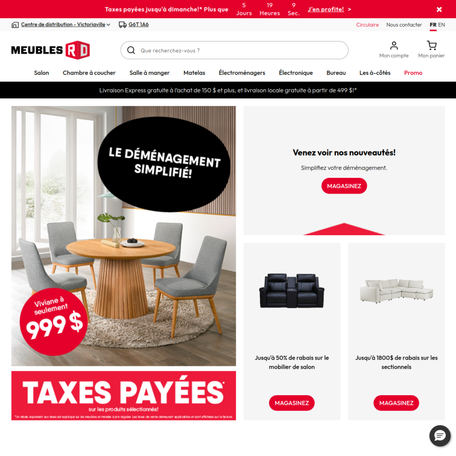 meublesrd.com homepage screenshot