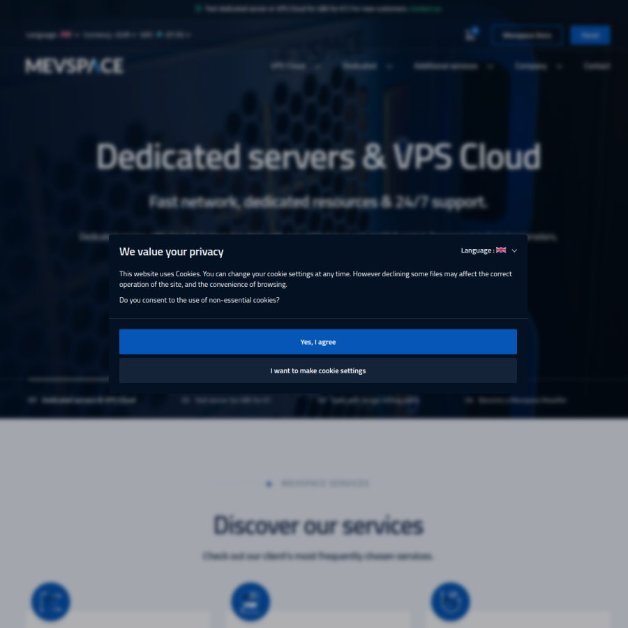 mevspace.com homepage screenshot