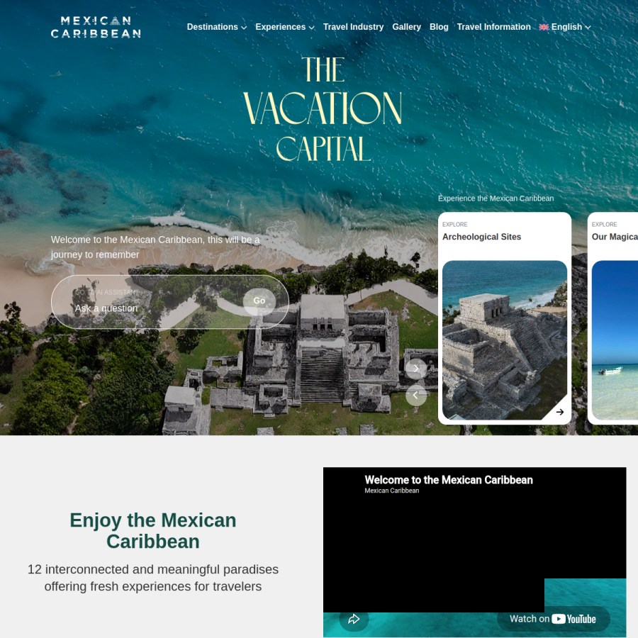 mexicancaribbean.travel homepage screenshot