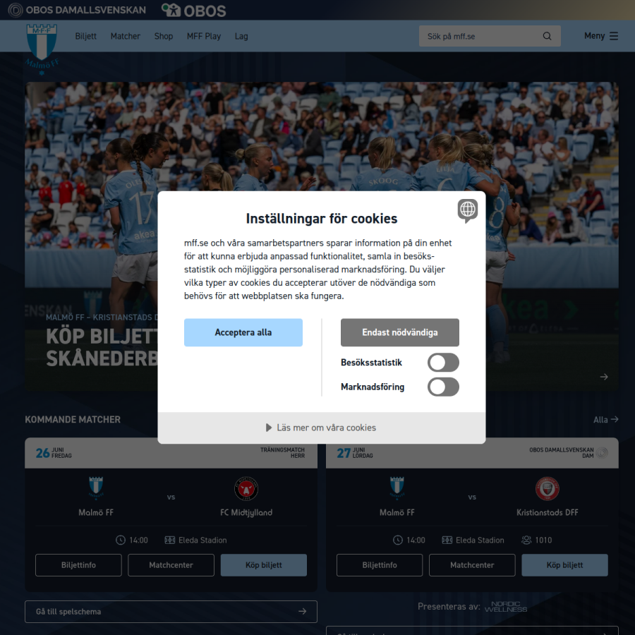 mff.se homepage screenshot