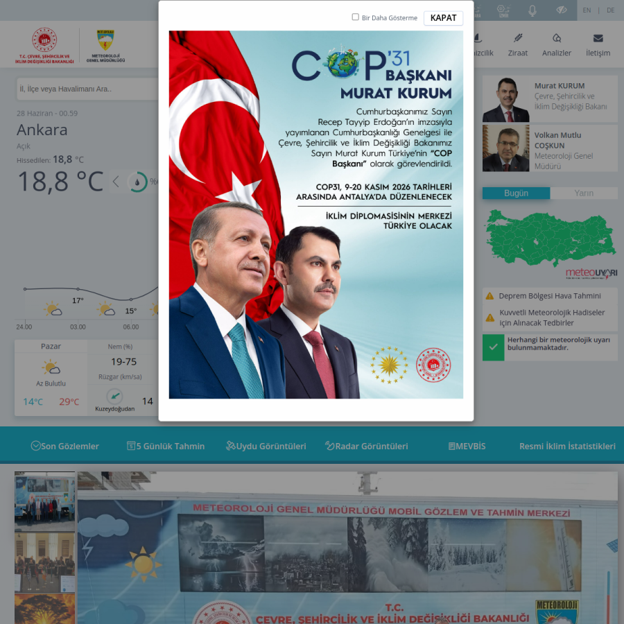 mgm.gov.tr homepage screenshot