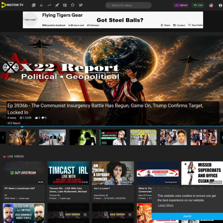 mgtow.tv homepage screenshot