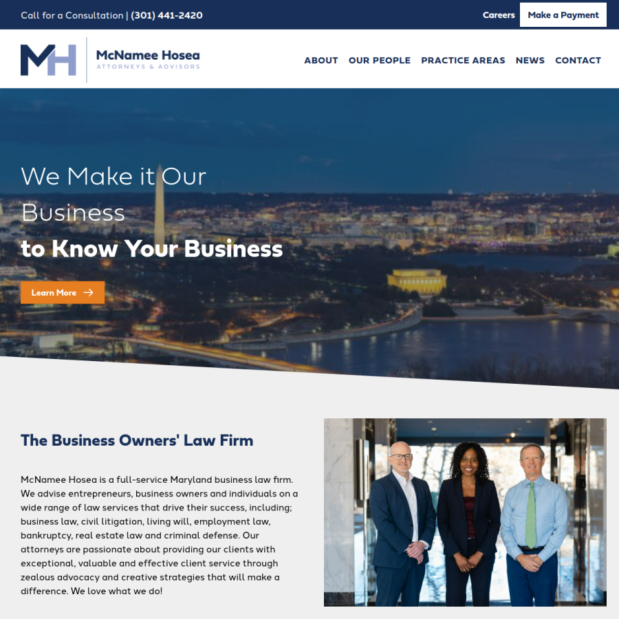 mhlawyers.com homepage screenshot