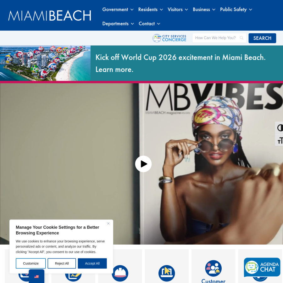 miamibeachfl.gov homepage screenshot