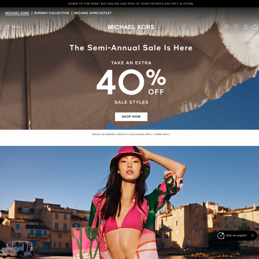 michaelkors.com homepage screenshot
