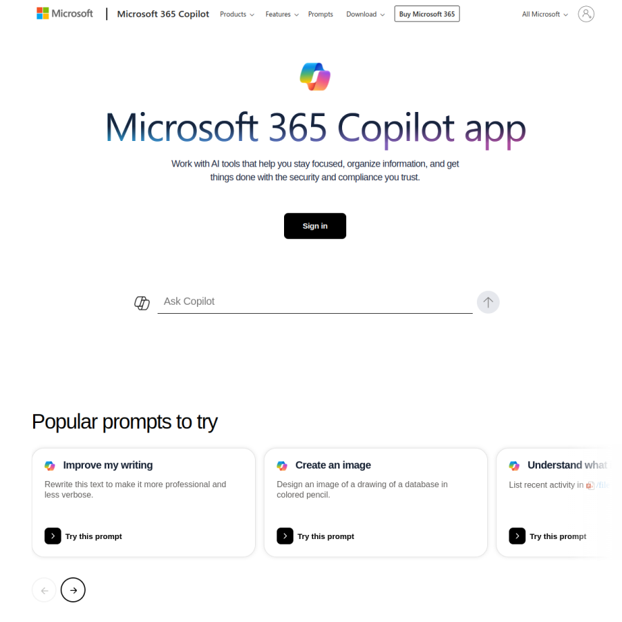 microsoft365.com homepage screenshot