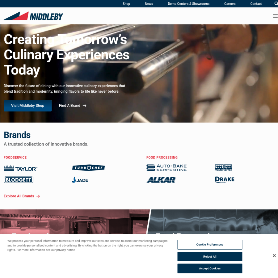 middleby.com homepage screenshot