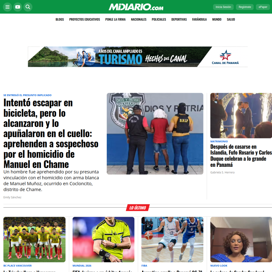 midiario.com homepage screenshot