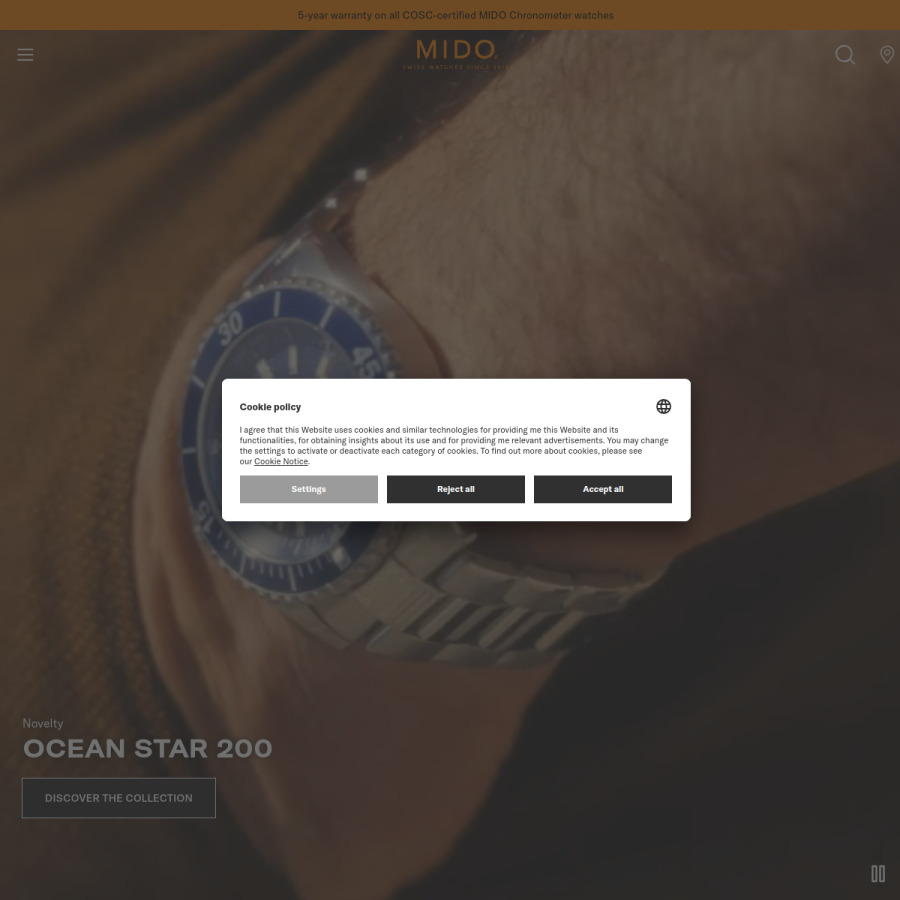 midowatches.com homepage screenshot