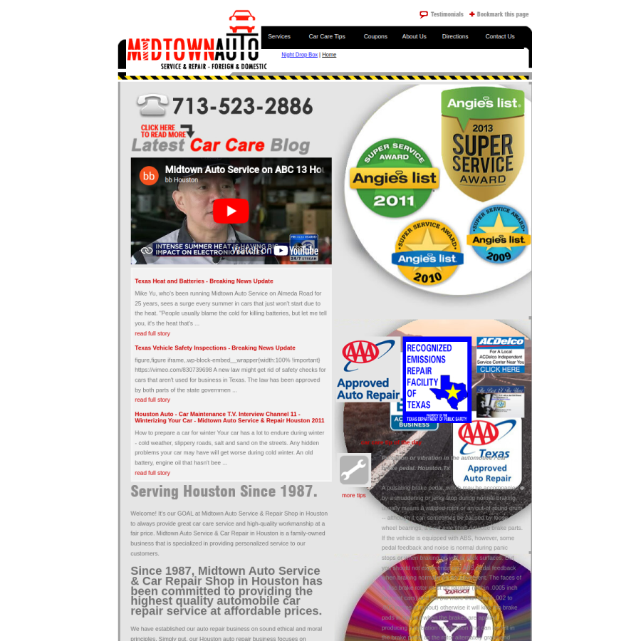 midtownautoservice.net homepage screenshot
