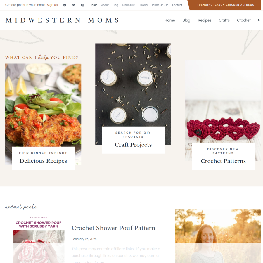 midwesternmoms.com homepage screenshot
