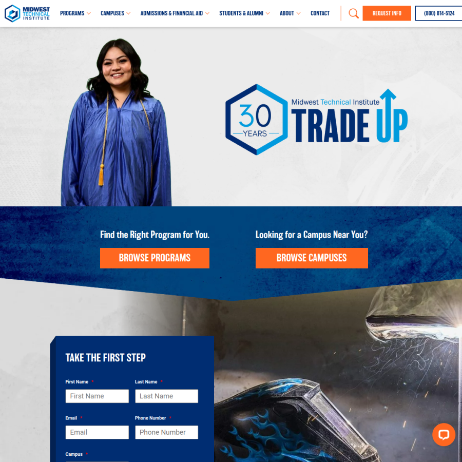 midwesttech.edu homepage screenshot